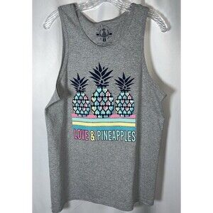 M Love & pineapples Gray Woman Graphic Tank Cotton/polyester Made In Honduras